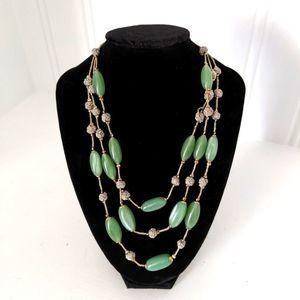 3/$20 Liz Claiborne Multi Strand Green Necklace